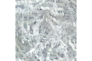 Bobobag - 4oz Crinkle Cut Paper Shred Filler Recyclable Gift Wrap Confetti Raffia Grass Shred Paper for Easter Baskets Filler Creative Eggs Decor (White)