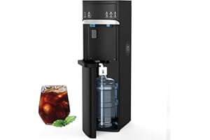 Soopyk Bottom Load Water Dispenser with Ice Maker for 3 or 5 Gallon Bottle 22lbs Daily Capacity 3 Temperature Settings Black