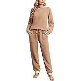 Snuggle Sac Ultrasoft Women's Pajama Set, Cozy Warm Fleece Loungewear Long Sleeve 2-Piece PJs for Winter