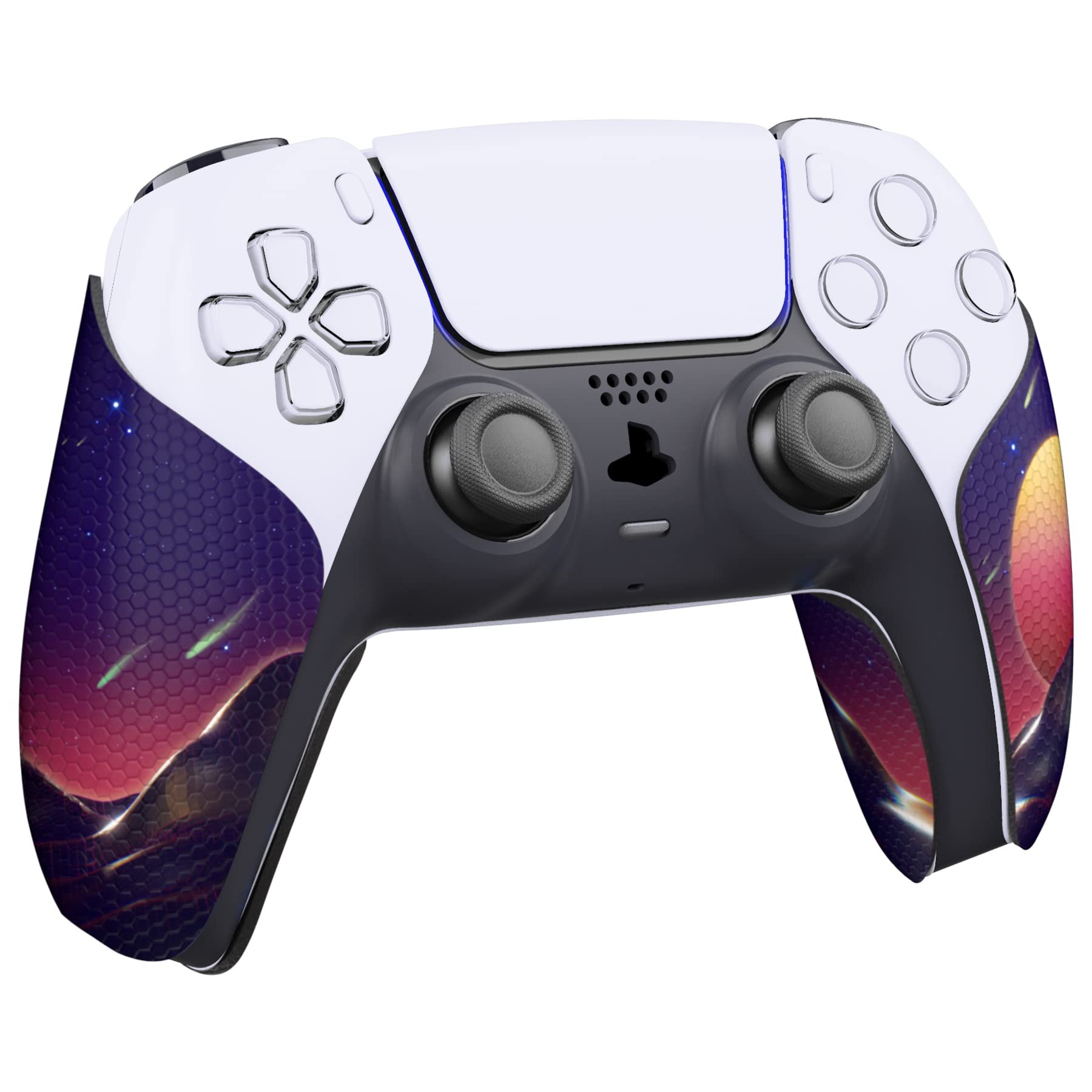 eXtremeRate PlayVital Anti-Skid Sweat-Absorbent Controller Grip for ps5 Controller, Professional Textured Soft Rubber Pads Handle Grips for ps5 Controller - The Cyber Moon