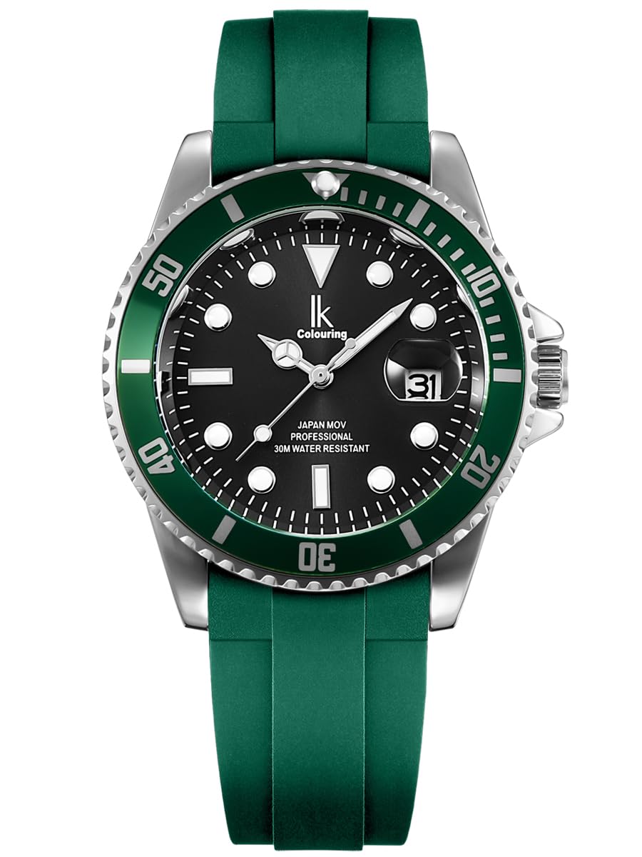 Alienwork IK Watch Men Women Calendar Silicone Strap Lightweight Waterproof
