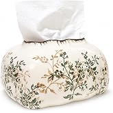 Ceramic Tissue Holder Vintage with Floral Pattern Decorative | Retro Rustic Farmhouse Home Decor for Vanity Tables, Living Rooms, Bedrooms, Kitchens, and Offices