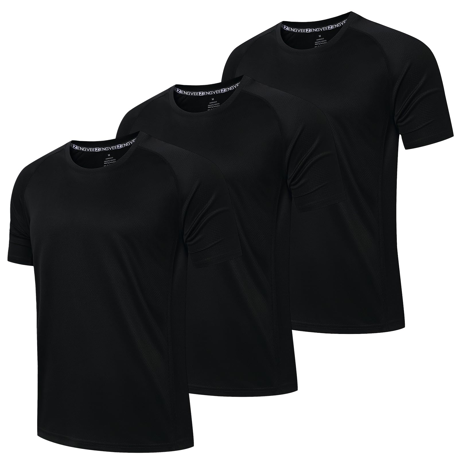 LUWELL PRO 3 Pack Mens Running T Shirts Gym Clothes ShirtsQuick Dry Moisture Wicking Athletic Shirt Breathable Cool Workout Tshirts
