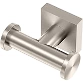 Gatco 5645A Glam Too 2 Hook Double Robe Hook, Wall Mounted Hook for Bathroom Towels & Robes, Satin Nickel