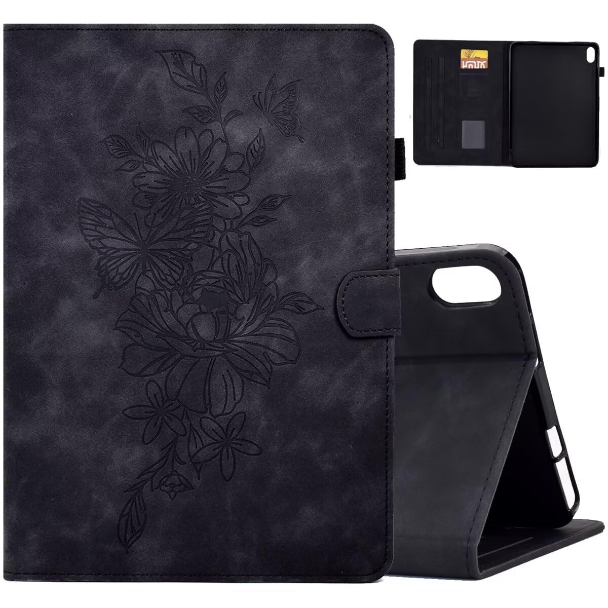 MOKASE Case for 2021 iPad Mini 6th Generation 8.3 inch Case, Suede Leather Multi-Angle Folio Stand Cover, Smart Auto Wake/Sleep with Pen Holder & Card Slots for 8.3" iPad Mini 6 2021 Release, Black