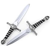 15" Fake Foam Swords Martial Arts Weapons, Realistic Dagger Knife Toy, Foam Short Sword Prop for Play Fighting and Assassins Costume Accessory