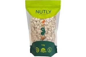 NUTLY Chinese Snow White Pumpkin Seeds, Salted, 460g – Roasted Pumpkin Seeds in Shell, Crunchy & Savory Snack // NUTLY Graine