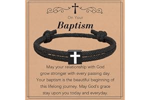 Meliatomia Baptism Gifts for Boys,Braided Rope Cross Bracelet for Kids,First Communion Gifts Boys Christian Christening Graduation
