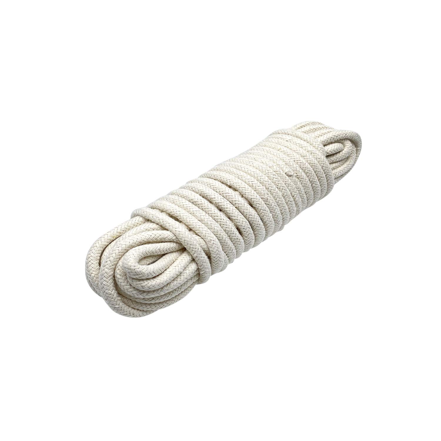 Photo 1 of 1/4 Inch Natural Cotton Rope, White Craft Rope Clothesline, Used for DIY Baskets, Handicrafts, Candle Wicks, etc, 6MM, 39 Feet.