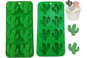 2-Pack Cactus Ice Cube Tray Cacti Silicone Mold for DIY Chocolate Candy Gummy Jello Jelly Bakeware Baking Muffin Cupcake Cake
