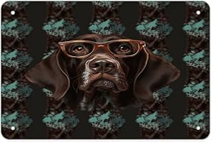 BFGWK German Shorthaired Pointer Print Metal Tin Sign, Iron Poster Wall Art 8×12 Inch Hanging Rustic Tin Signs For Home Kitch