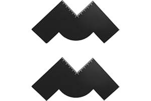 2pcs Color Enhancement Barber Cards, W Shape Hair Line Up Tools with Measurement Indicators Multi-Use Hairline Shaping Stenci