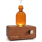 chezArtemis Ember Retro Waterless Essential Oil Diffuser for Aromatherapy | Amber glass mist chamber &amp; Wood body, Up to 10 day battery, Portable &amp; Rechargeable, Vintage aesthetic, Gift for home office