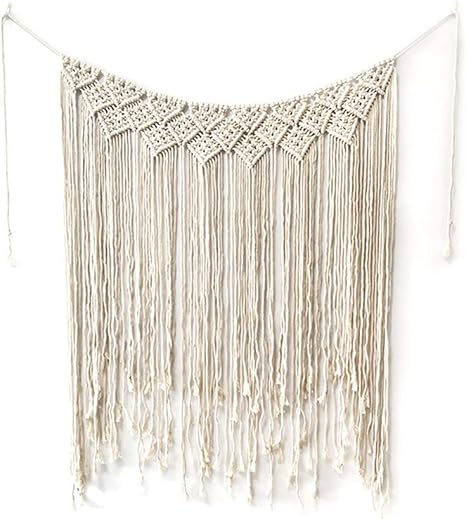 Mooyod Macrame Colgante De Pared Algodon Hecho A Mano Tejido Pared