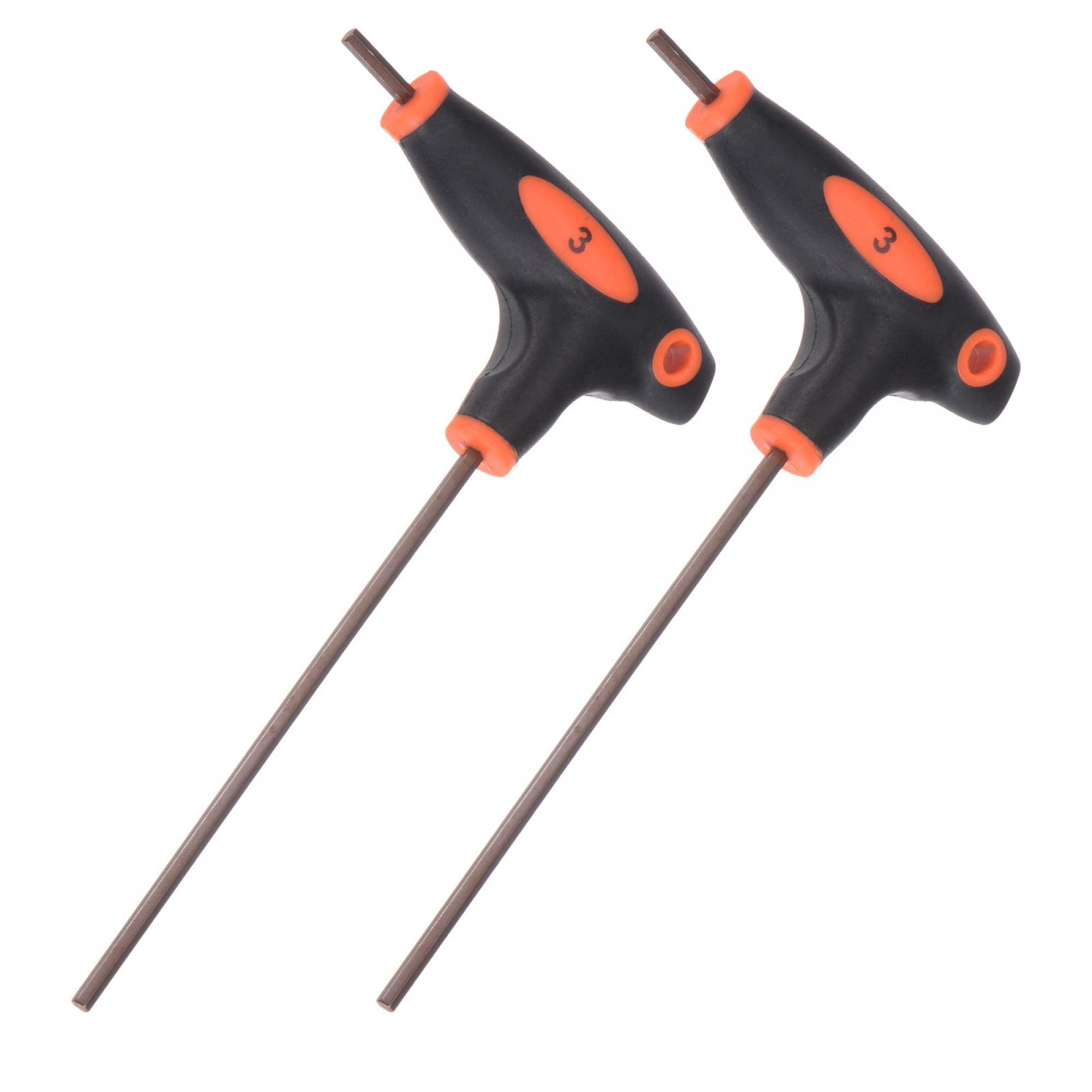Unifizz 3mm Metric T-Handle Hex Key Dual Flat End Hexagon Wrench Spanner S2 Steel Allen Key
