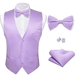 Barry.Wang Mens Light Purple Formal Suit Vest