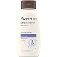 Aveeno Stress Relief Body Wash with Nourishing Oat & Lavender Scent for Sensitive Skin, Gently Cleanses & Helps You Feel Calm & Relaxed in the Shower, Soap-Free, 12 fl. oz
