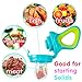 HAOBAOBEI Breastmilk Popsicle Molds, Baby Fruit Feeder, Baby Food Feeder Tray Storage Containers, Silicone Pacifier for Baby Teething Relief (Candy Blue + Pineapple)
