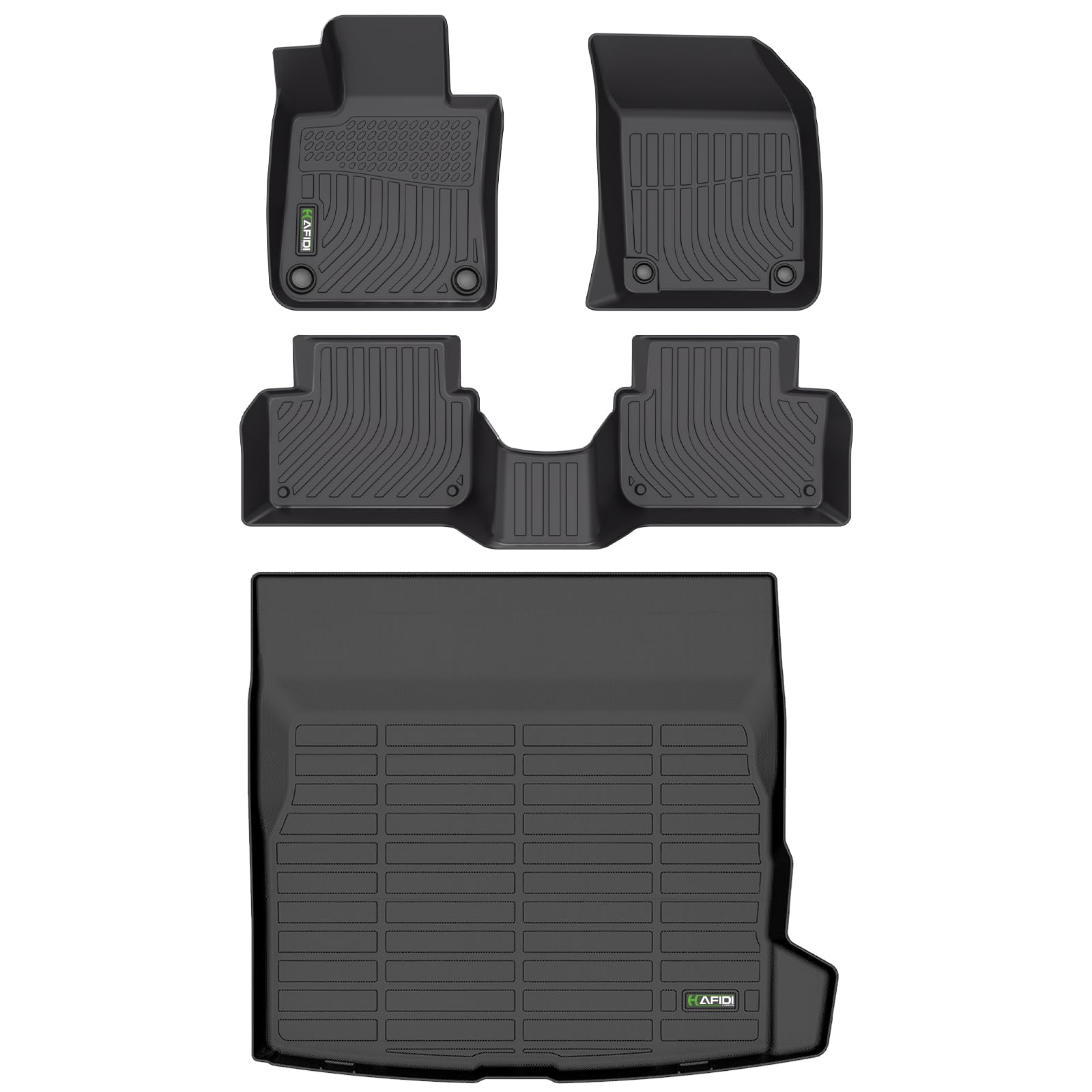 HAFIDI Floor Mats & Cargo Liner Custom for Volvo S60 2019-2025(Not for Recharge) All Weather Protection TPE Heavy Duty Non-Slip Automotive Floor Liners Fits Full Set Accessories, Black Image