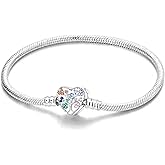 PNIDVOYI New 925 Sterling Silver Classic Colorful Heart-shaped Tree Snake Bone Chain Bracelet fits Design Charm Bead DIY Exquisite Gifts