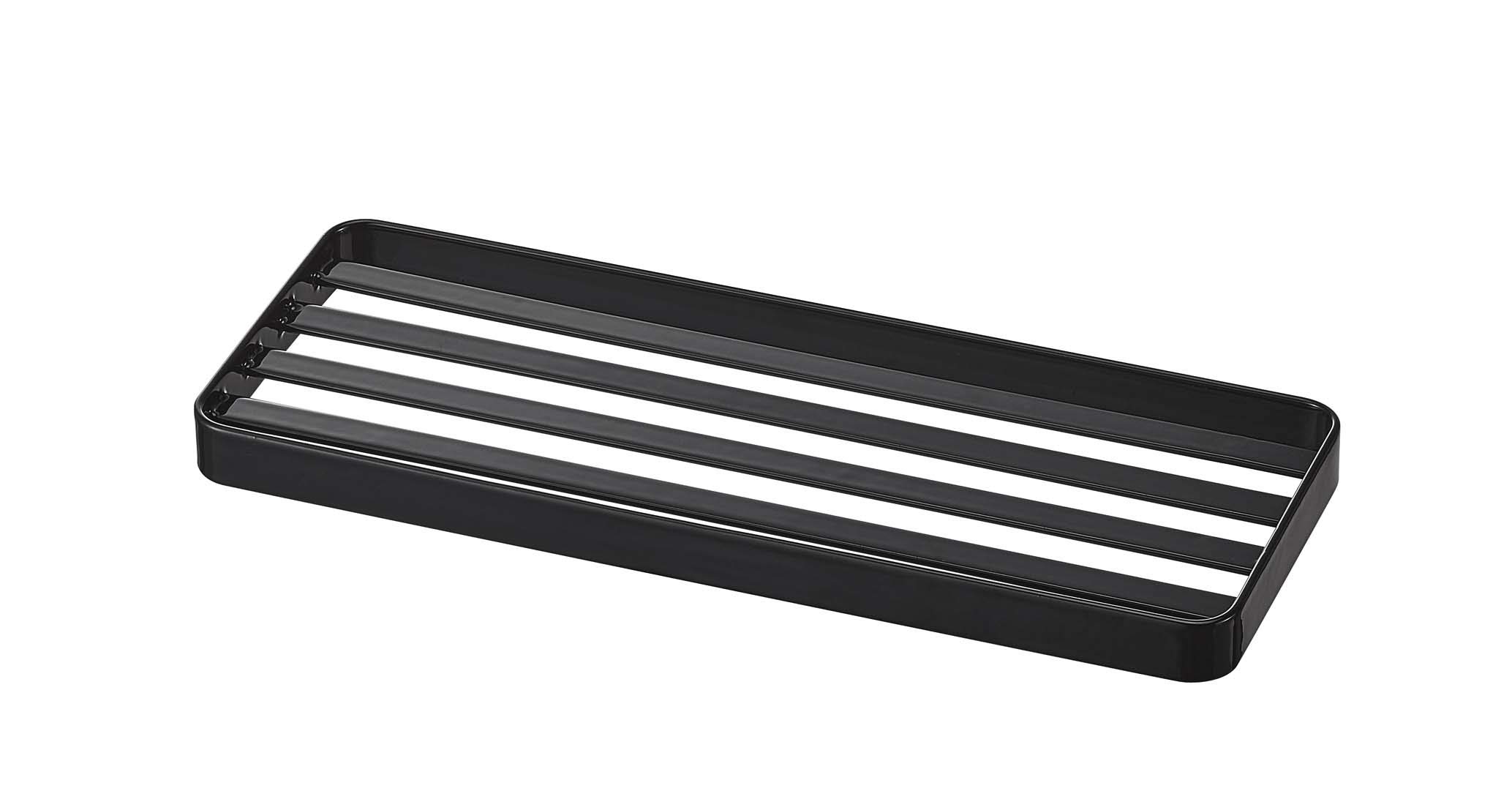 Yamazaki 4806 TOWER Sanitary Tray, black, Steel, Minimalist, 24 x 9 x 1.5 cm