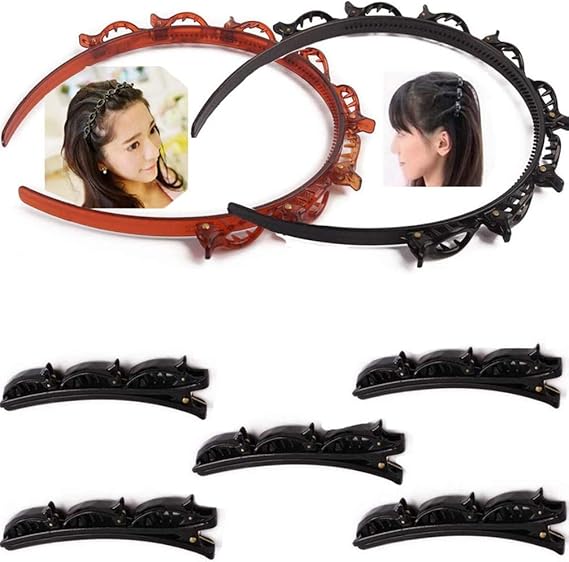 7PCS Double Bangs Hairstyle Hairpin, Women Hair Accessories Twist Clip
