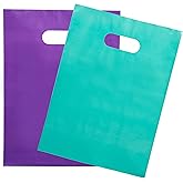 Choice Marts Merchandise Bags 200 Teal & Purple 9"x12" Bags 1.5Mil Thick Glossy With Handles