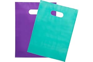 Choice Marts Merchandise Bags 200 Teal & Purple 9"x12" Bags 1.5Mil Thick Glossy With Handles