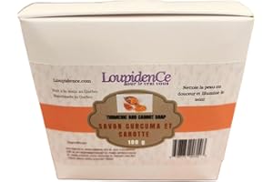 Loupidence Handmade Turmeric and Carrot Soap, 3x100g, Unscented, Made in Quebec