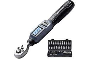 GROWNEER Digital Torque Wrench, 1.1-22.1 Ft-lbs/1.5-30 Nm, 1/4'' Drive Inch Pound Torque Wrench with Buzzer & LED Indicator, 