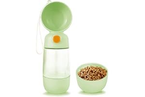 BRIMFULITE Portable Water Bottle with Bowl, Leak-Proof & Durable, Lightweight Dog Water Dispenser for Hiking, Travel, Car (Green)