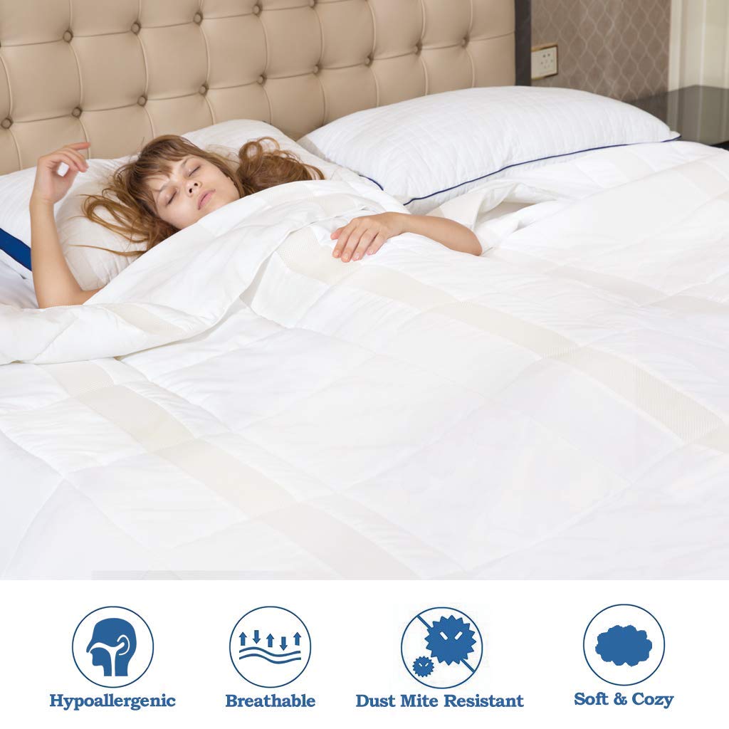 Bed Comforter Lightweight Extra Soft Down Alternative Comforter Queen Quilted Duvet Hypoallergenic Blanket (Queen,88x88 in)