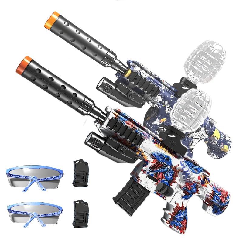 Photo 1 of 2 Pack Gel Ball Blasters, Full Auto Electric Splatter Ball Toy, 10 Rounds Per Seconds, 2 High-Performance Modular Battery, Outdoor Activities Team Game Toy for Age 12+ Year Up (Set No.4)