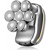Head Shaver for Bald Men, 5-in-1 Electric Shaving & Grooming Kit, 7D Magnetic Rotary Electric Razor, Waterproof for Wet & Dry Use, USB-C Charging, LED Display Rechargeable Head & Body Hair Shaver