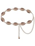 TOPACC Western Metal Oval Concho Chain Belt for