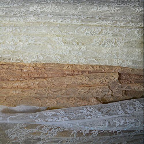 FLORAL STRETCH LACE FABRIC 54"/56" WIDE BY THE YARD - BLACK