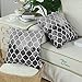 CaliTime Cushion Cover Pack of 2 Cosy Cushion Covers for Couch Bed Sofa Hand Painted Colourful Geometric Grid Chain Print 45 cm x 45 cm Main Grey Carbon