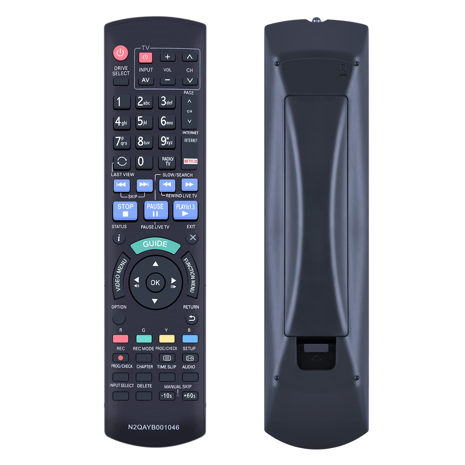 TCNOUMT N2QAYB000759 N2QAYB001046 Remote Control Suitable for Panasonic DVD Player Recorder IR6 DMR-BCT755EG DMR-PWT550 DMR-BCT720 DMR-BCT750 DMR-BCT820 DMR-BST850