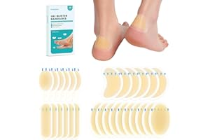 Promifun Blister Pads - 28 ct Water Resistant Hydrocolloid Bandages for Foot, Toe, Heel - Gel Blister Cushions for Prevention & Recovery, Variety Pack