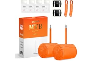 CYCLAMI 2 Pack 29'' TPU Bike Inner Tube Ultralight Mountain Bicycle Tire Compatible with 29'' x 1.9/2.0/2.1/2.2/2.3/2.4/2.5 Presta Valve 1.77''/45mm for MTB (4*Tire Patch Repair Kit ＆ 2*Tire Levers)