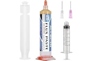 ALLECIN Solder Flux 808 30CC 30mL Need to Clean Tin Soldering Fluxes Paste Liquid Syringe for Electronics 10 Milliliters with Needle Dispensing Tool (Pack of 1Pcs)