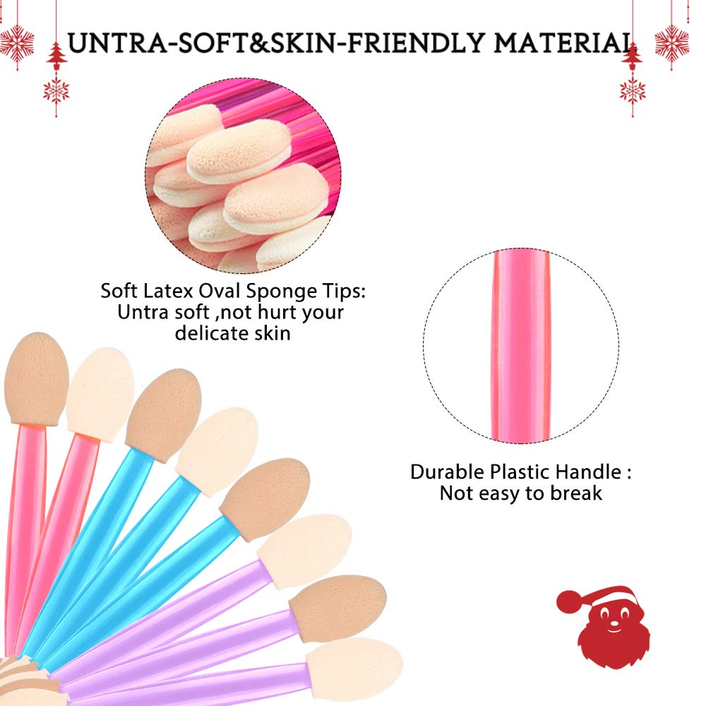 Eyeshadow Applicators,MORGLES 15Pcs Disposable Eyeshadow Brushes Dual Sides Eye Shadow Sponge Applicators (Pink,Purple,Blue): Beauty