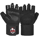 Spartan Weight Lifting Gym Workout Gloves with Wrist Support for Men & Women – Full Palm Protection, Breathable Non-Slip Grip for Training, Fitness, Crossfit, Pull Ups, Lifting, Gym, Exercise