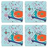 MSD Square Coasters Non-Slip Natural Rubber Desk