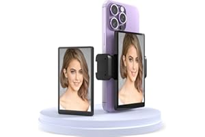 VITANO 5" Upgraded Phone Vlog Selfie Monitor Screen, Back Camera Monitor with Magnetic Phone Clip, Low Latency, Remote Control, Compatible with iPhone for Live Streaming TikTok (Black)