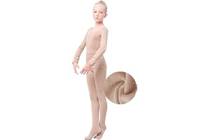 Daydance Nude Kids Girls Base Layers Set Tan Active Undergarments for Dance, Ballet, Gymnastics, Performance in Winter