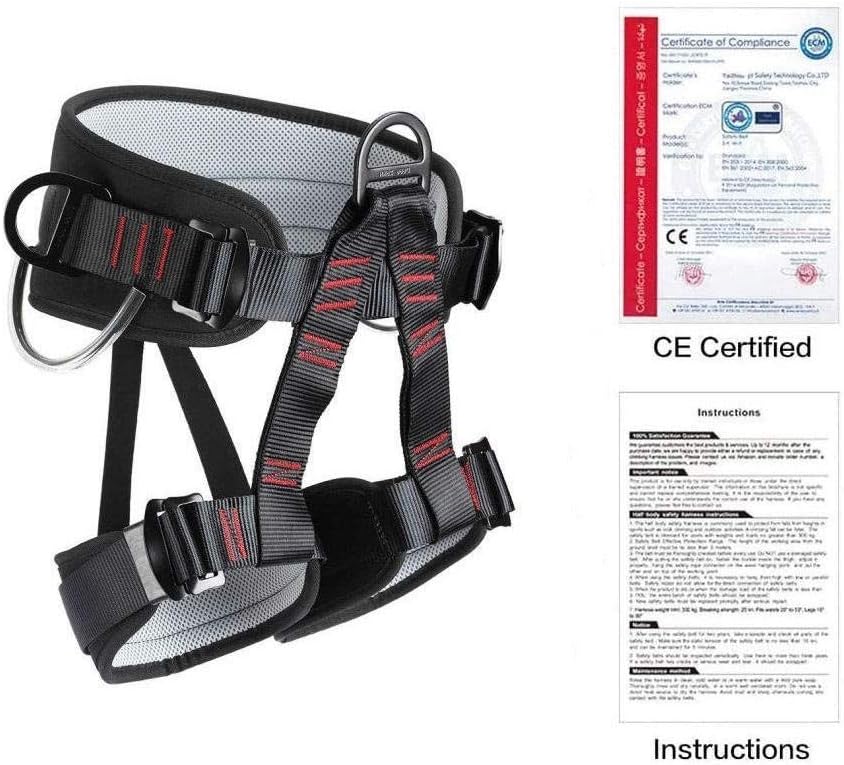 HandAcc Climbing Harness, Thicken Professional Half Body Safety Belt for Rock Climbing, Fire Rescue, Expanding Training and Other Outdoor Adventure Activities : Sports & Outdoors
