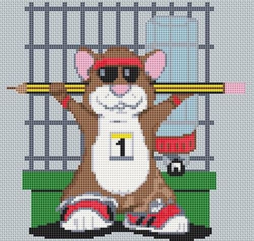 Hamster Weights Caricature Cross Stitch Kit