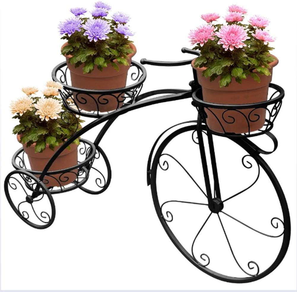 ZZXHOME European Style Iron Bicycle Flower Stand, Garden
