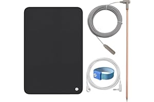 Bitiontry Copper Grounding Rod with 40ft Female Ground Cord, Portable Ground Rod Kit,Great for Grounded Earth Connected Products (Grounding Rod Kit with 24 * 16” Grounding Mat ，Grounding Wristband)